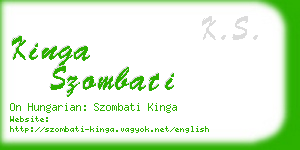 kinga szombati business card